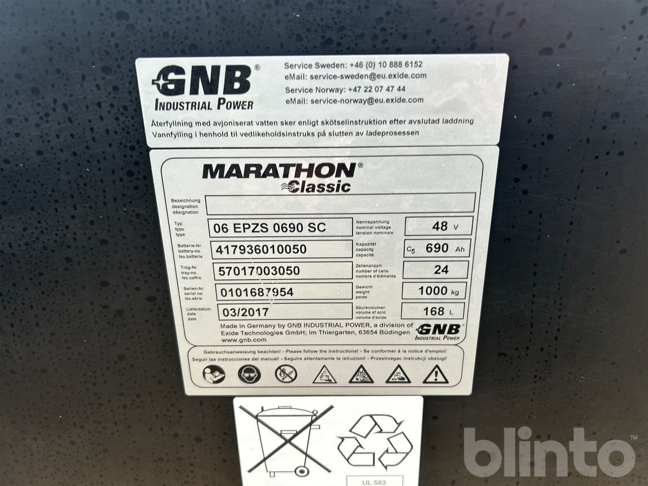 Marathon Classic 06 EPZS 0690 SC - Baterija za Viljuškar: slika 5 Marathon Classic 06 EPZS 0690 SC - Baterija za Viljuškar: slika 5