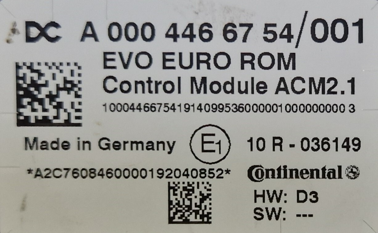 Mercedes Benz Actros MP4 ACM2.1 control unit A0004466754 - Rezervni deo za Druga mašina: slika 2 Mercedes Benz Actros MP4 ACM2.1 control unit A0004466754 - Rezervni deo za Druga mašina: slika 2