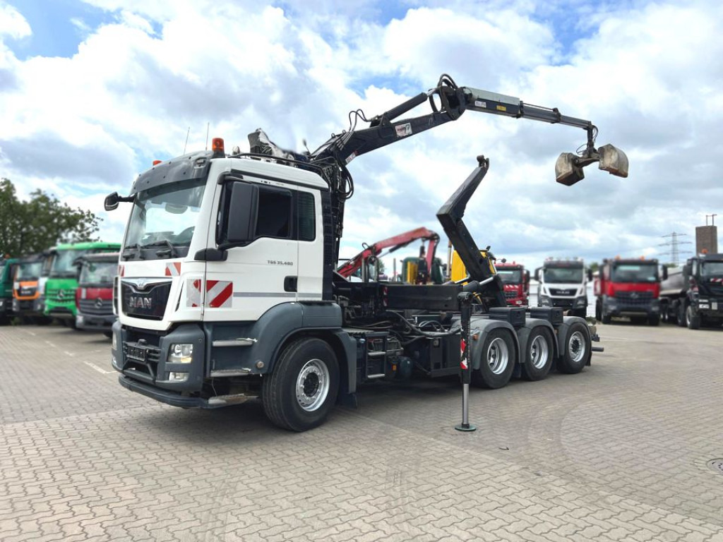 MAN TG-S 35.480 8x4 BL Abrollkipper mit Kran Penz-15L9.80+Meiller RK 30.60L Lenk-Lift Achse - Kamion sa hidrauličnom kukom, Kamion sa dizalicom: slika 1 MAN TG-S 35.480 8x4 BL Abrollkipper mit Kran Penz-15L9.80+Meiller RK 30.60L Lenk-Lift Achse - Kamion sa hidrauličnom kukom, Kamion sa dizalicom: slika 1