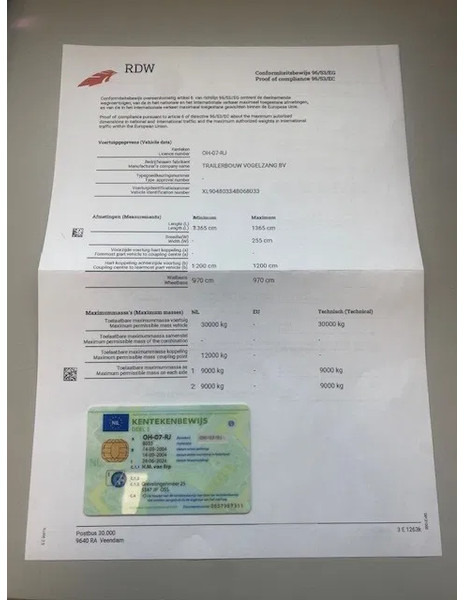 Poluprikolica sa zatvorenim sandukom Vogelzang bloemen en planten oplegger 280 hoog deuren voor en achter, laadklep achter: slika 9