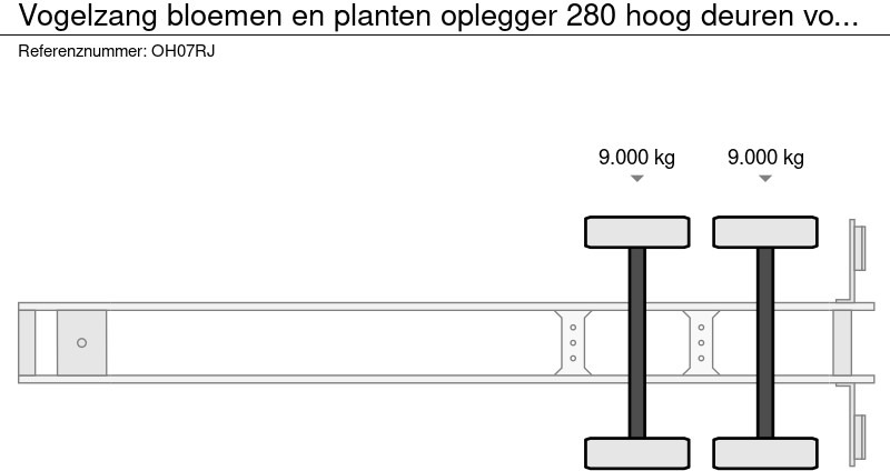 Poluprikolica sa zatvorenim sandukom Vogelzang bloemen en planten oplegger 280 hoog deuren voor en achter, laadklep achter: slika 10